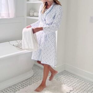 LAKE - Pima Cotton French Blue Floral Robe
